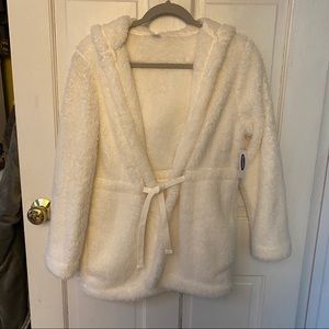 White Fluffy Tie Jacket